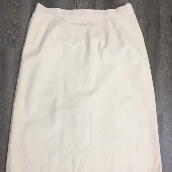Cream Vintage Ultrasuede Skirt Offwhite Creme Midi - Picture 7 of 7